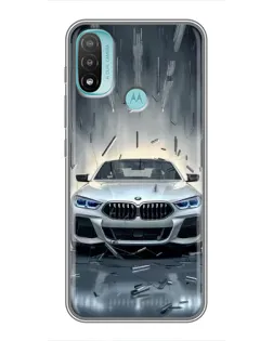 Чехол для Motorola MOTO E40 с картинкой «BMW в свете фар»