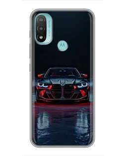 Чехол для Motorola MOTO E40 с картинкой «BMW на мокрой дороге»