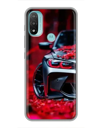 Чехол для Motorola MOTO E40 с картинкой «Спортивная BMW и цветы» Чехол для Motorola MOTO E40 с картинкой «Спортивная BMW и цветы»