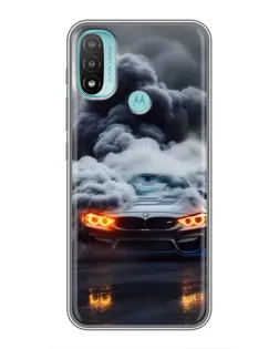Чехол для Motorola MOTO E40 с картинкой «BMW в дыму»
