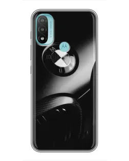 Чехол для Motorola MOTO E40 с картинкой «Эмблема BMW — макро»