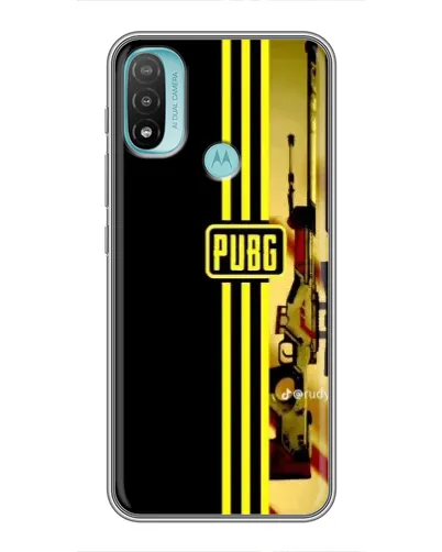 Чехол для Motorola MOTO E40 с картинкой «PUBG — камуфляжный шлем»