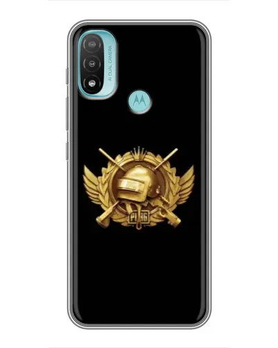 Чехол для Motorola MOTO E40 с картинкой «PUBG — оранжевый градиент»