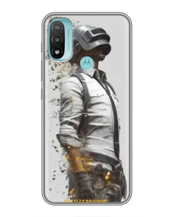 Чехол для Motorola MOTO E40 с картинкой «PUBG — боец в пыли» Чехол для Motorola MOTO E40 с картинкой «PUBG — боец в пыли»