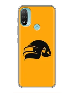 Чехол для Motorola MOTO E40 с картинкой «PUBG — золотой шлем»