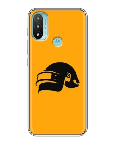 Чехол для Motorola MOTO E40 с картинкой «PUBG — золотой шлем»