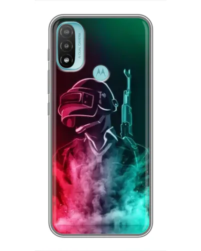 Чехол для Motorola MOTO E40 с картинкой «PUBG — огненный воин»