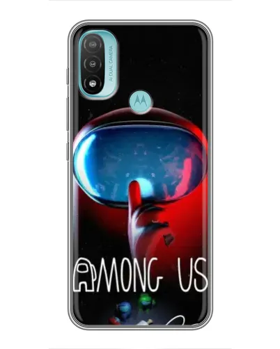 Чехол для Motorola MOTO E40 с картинкой «Красный импостер — макро»
