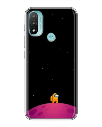 Чехол для Motorola MOTO E40 с картинкой «Одинокий герой на планете»