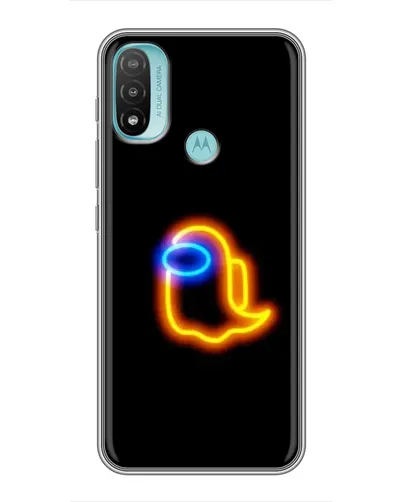 Чехол для Motorola MOTO E40 с картинкой «Among Us неоновое сияние»
