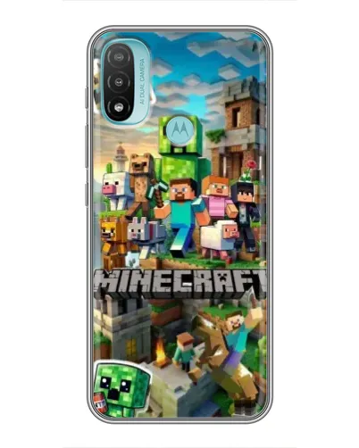 Чехол для Motorola MOTO E40 с картинкой «Замок Minecraft»