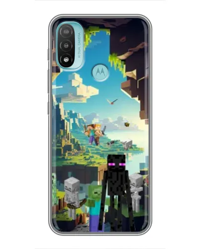 Чехол для Motorola MOTO E40 с картинкой «Эндермен в лесу»