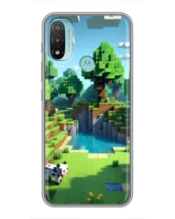 Чехол для Motorola MOTO E40 с картинкой «Minecraft летний день»