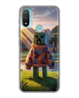 Чехол для Motorola MOTO E40 с картинкой «Крипер в свитере»