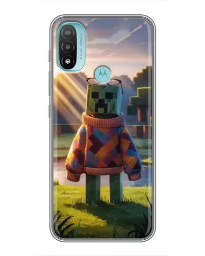 Чехол для Motorola MOTO E40 с картинкой «Крипер в свитере»