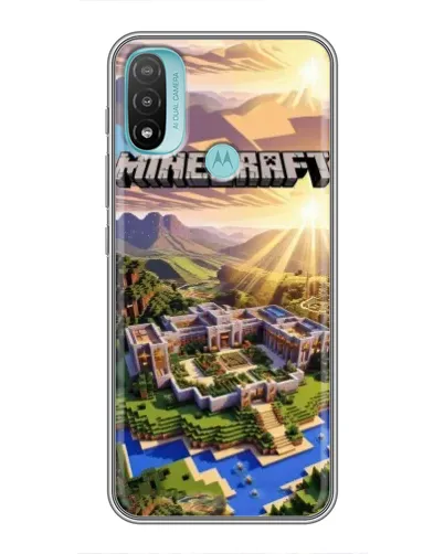 Чехол для Motorola MOTO E40 с картинкой «Minecraft панорама»