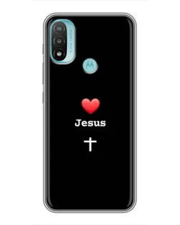 Чехол для Motorola MOTO E40 с картинкой «Сердце - Jesus» Чехол для Motorola MOTO E40 с картинкой «Сердце - Jesus»