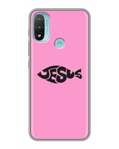 Чехол для Motorola MOTO E40 с картинкой «Розовый символ Jesus» Чехол для Motorola MOTO E40 с картинкой «Розовый символ Jesus»