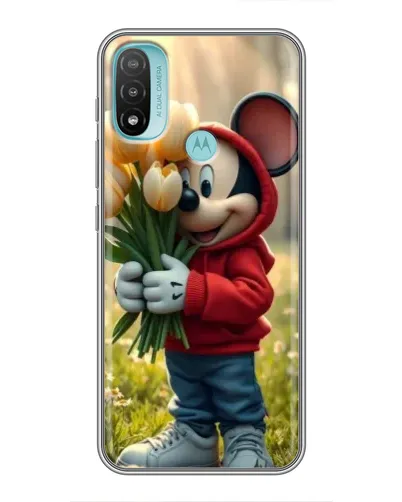 Чехол для Motorola MOTO E40 с картинкой «Микки с тюльпанами» Чехол для Motorola MOTO E40 с картинкой «Микки с тюльпанами»