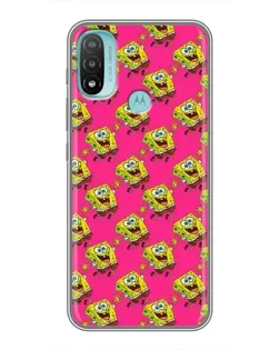 Чехол для Motorola MOTO E40 с картинкой «Розовый паттерн»