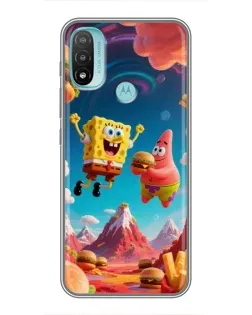 Чехол для Motorola MOTO E40 с картинкой «Космический фастфуд»