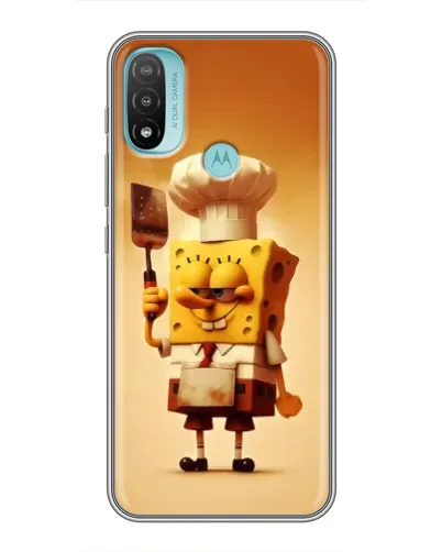 Чехол для Motorola MOTO E40 с картинкой «Губка Боб повар»