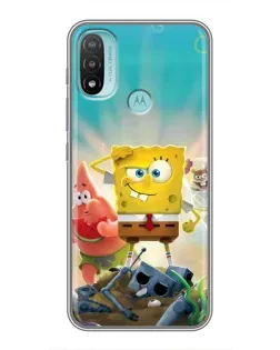 Чехол для Motorola MOTO E40 с картинкой «Спанч Боб победитель»