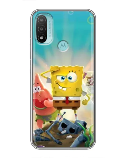 Чехол для Motorola MOTO E40 с картинкой «Спанч Боб победитель»