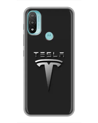Чехол для Motorola MOTO E40 с картинкой «Стальной логотип Tesla» Чехол для Motorola MOTO E40 с картинкой «Стальной логотип Tesla»