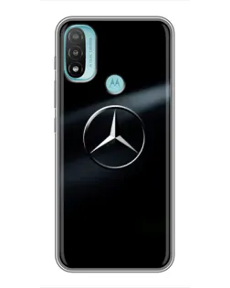 Чехол для Motorola MOTO E40 с картинкой «Mercedes на металле»