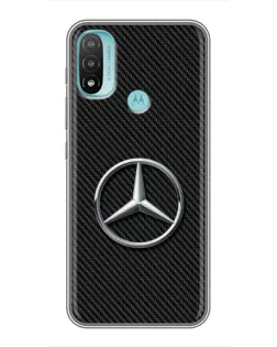 Чехол для Motorola MOTO E40 с картинкой «Карбоновый Mercedes стиль»