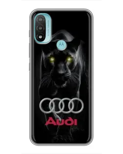 Чехол для Motorola MOTO E40 с картинкой «Пантера и Audi»