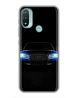 Чехол для Motorola MOTO E40 с картинкой «Audi в неоне»
