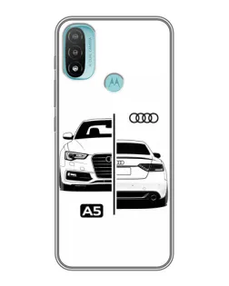 Чехол для Motorola MOTO E40 с картинкой «Audi — контрастный дизайн»