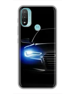 Чехол для Motorola MOTO E40 с картинкой «Неоновый взгляд Audi»