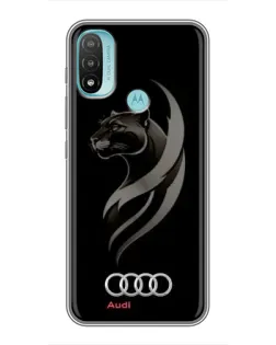 Чехол для Motorola MOTO E40 с картинкой «Графика — пантера и Audi»