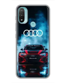Чехол для Motorola MOTO E40 с картинкой «Audi Sport — неон»