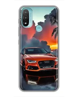 Чехол для Motorola MOTO E40 с картинкой «Audi — закат»