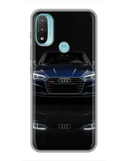 Чехол для Motorola MOTO E40 с картинкой «Audi — ночное отражение»