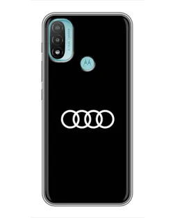 Чехол для Motorola MOTO E40 с картинкой «Audi White Logo»