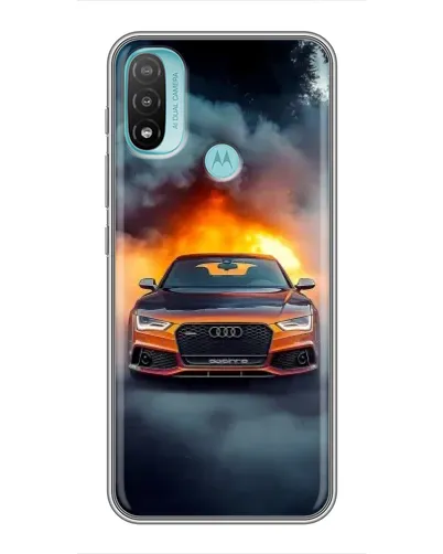 Чехол для Motorola MOTO E40 с картинкой «Audi в огненном дыму» Чехол для Motorola MOTO E40 с картинкой «Audi в огненном дыму»