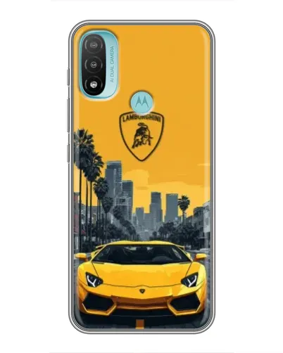 Чехол для Motorola MOTO E40 с картинкой «Желтый Lamborghini город» Чехол для Motorola MOTO E40 с картинкой «Желтый Lamborghini город»