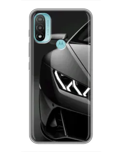 Чехол для Motorola MOTO E40 с картинкой «Lamborghini фары детализация»