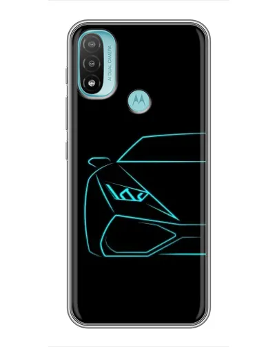 Чехол для Motorola MOTO E40 с картинкой «Голубой силуэт Lamborghini» Чехол для Motorola MOTO E40 с картинкой «Голубой силуэт Lamborghini»
