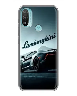 Чехол для Motorola MOTO E40 с картинкой «Классическая надпись Lamborghini»