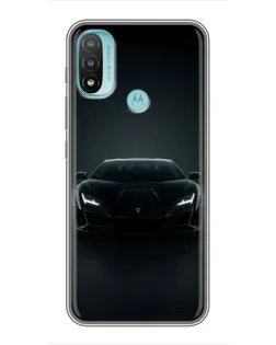 Чехол для Motorola MOTO E40 с картинкой «Черный Lamborghini Aventador»