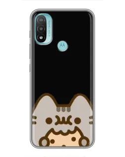 Чехол для Motorola MOTO E40 с картинкой «Пушин на черном»