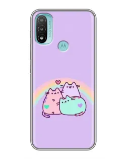 Чехол для Motorola MOTO E40 с картинкой «Радужные Пушины»
