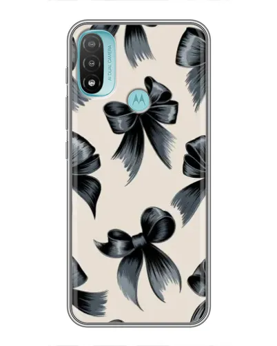 Чехол для Motorola MOTO E40 с картинкой «Банты Coquette»