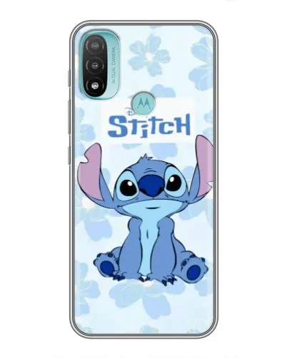 Чехол для Motorola MOTO E40 с картинкой «Stitch среди цветов»